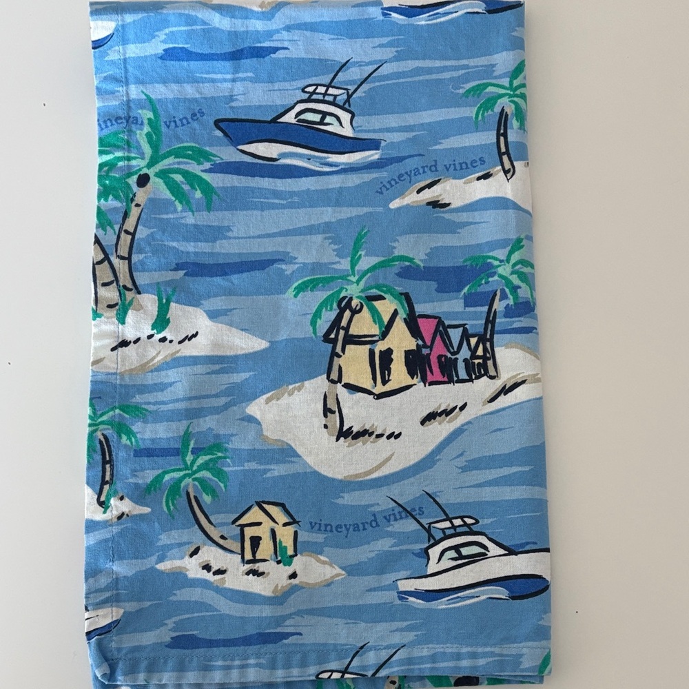 Vineyard Vines Blue Island Boat Dish Bar Towel